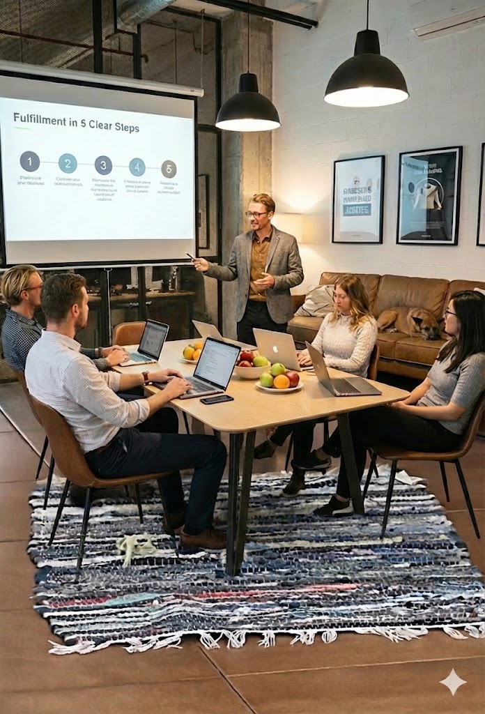 Demand Stream Digital team collaborating on growth marketing strategy for plumbing and HVAC companies